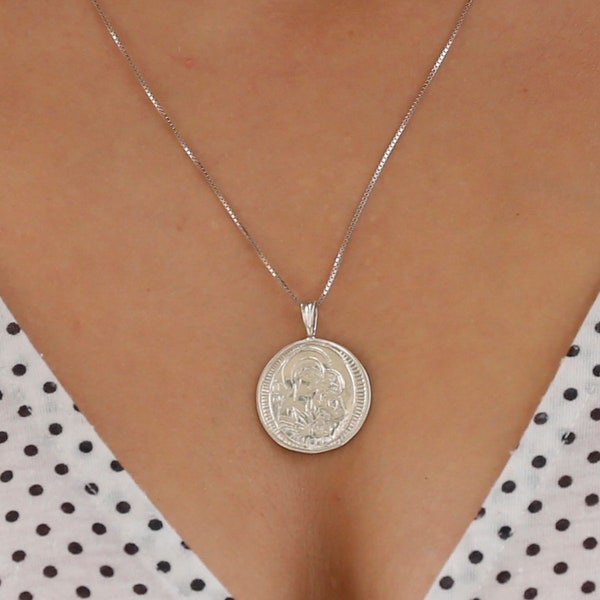 Jungfrau Maria Halskette | 925 Sterling Silber