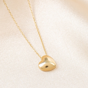 9K Massiv Gold Herz Halskette: Zierlicher Love Anhänger