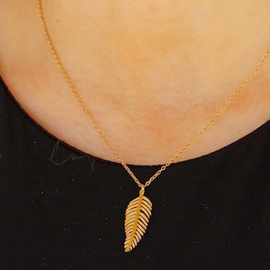 Gold Leaf Necklace - Silver Leaf Pendant- Stainless Steel