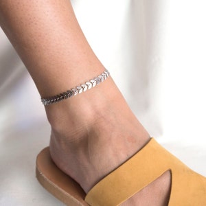 Leaf Chain Anklet: Stainless Steel Summer Foot Bracelet