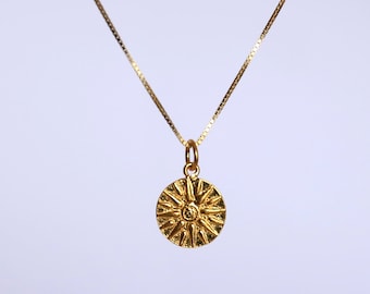 Collier or Vergina Sun Coin, pendentif étoile macédonienne en argent sterling
