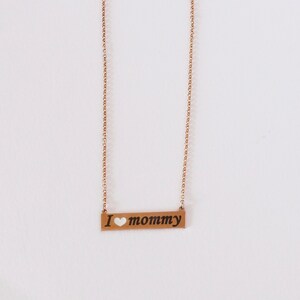 Colar Mãe: "I Love Mommy" Ouro Rosa Prata 925