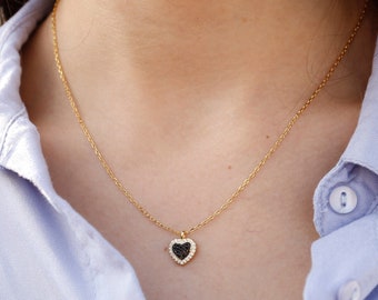 Lovely Gold Heart Necklace - 925 sterling silver