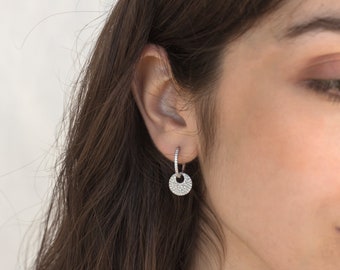 Boucles d'oreilles créoles minimalistes en zircon - Style d'été