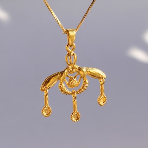 Ancient Greek Minoan Malia Bees Pendant, Silver 925 Gold Plated, Malia Bee Necklace, Greek Minoan Bees Pendant
