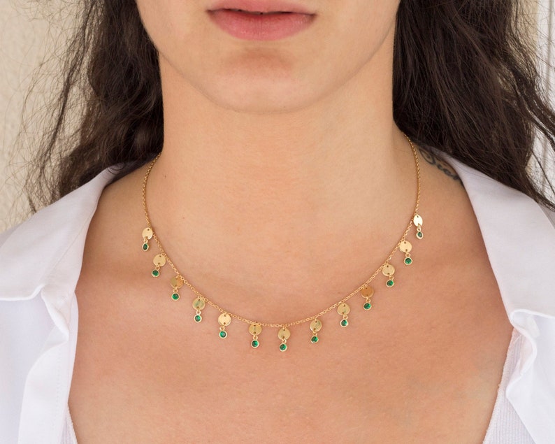 Gold Coin Necklace Girly Gift Coins Jewelry Gold Filled Minimal Boho Coin Charm Necklace Silver 925 Dainty Gold Disc Necklace