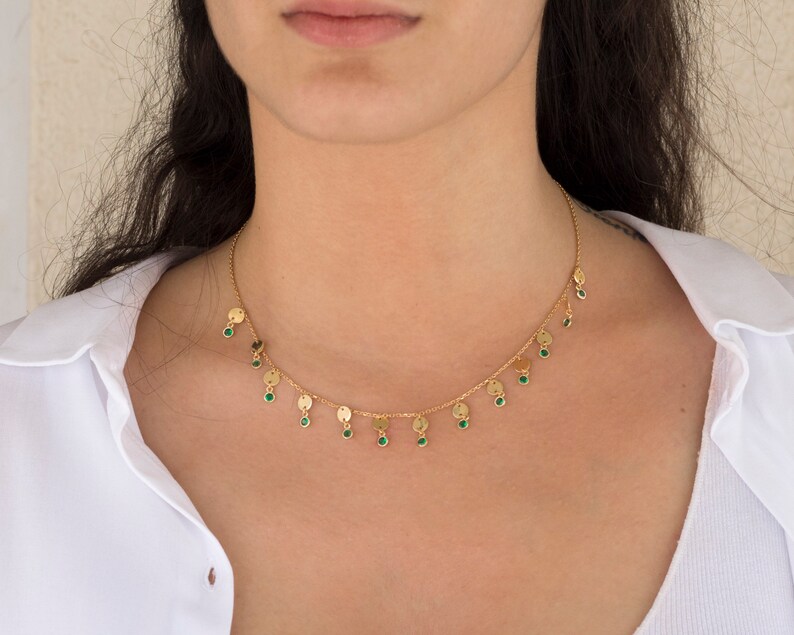 Gold Coin Necklace Girly Gift Coins Jewelry Gold Filled Minimal Boho Coin Charm Necklace Silver 925 Dainty Gold Disc Necklace