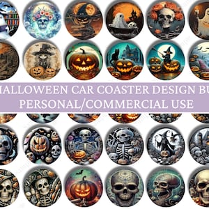 160 Halloween Car Coaster Design Bundle, Google Drive Car Coaster Designs, Car Coaster Bundle, Car Coaster Designs, Commercial Use