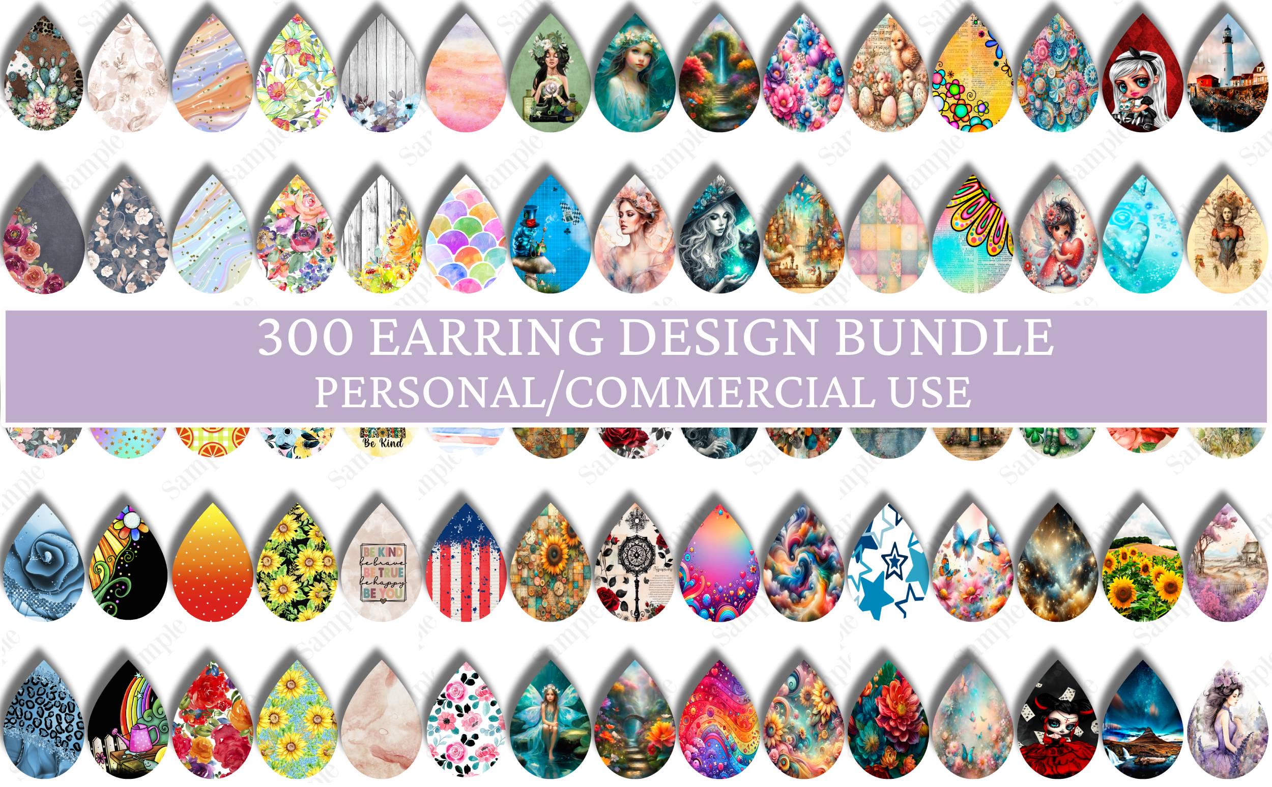 300 Teardrop Earring Sublimation Design Bundle, Google Drive Earring Designs, Earring Bundle, Teardrop Earring Designs, Commercial Use