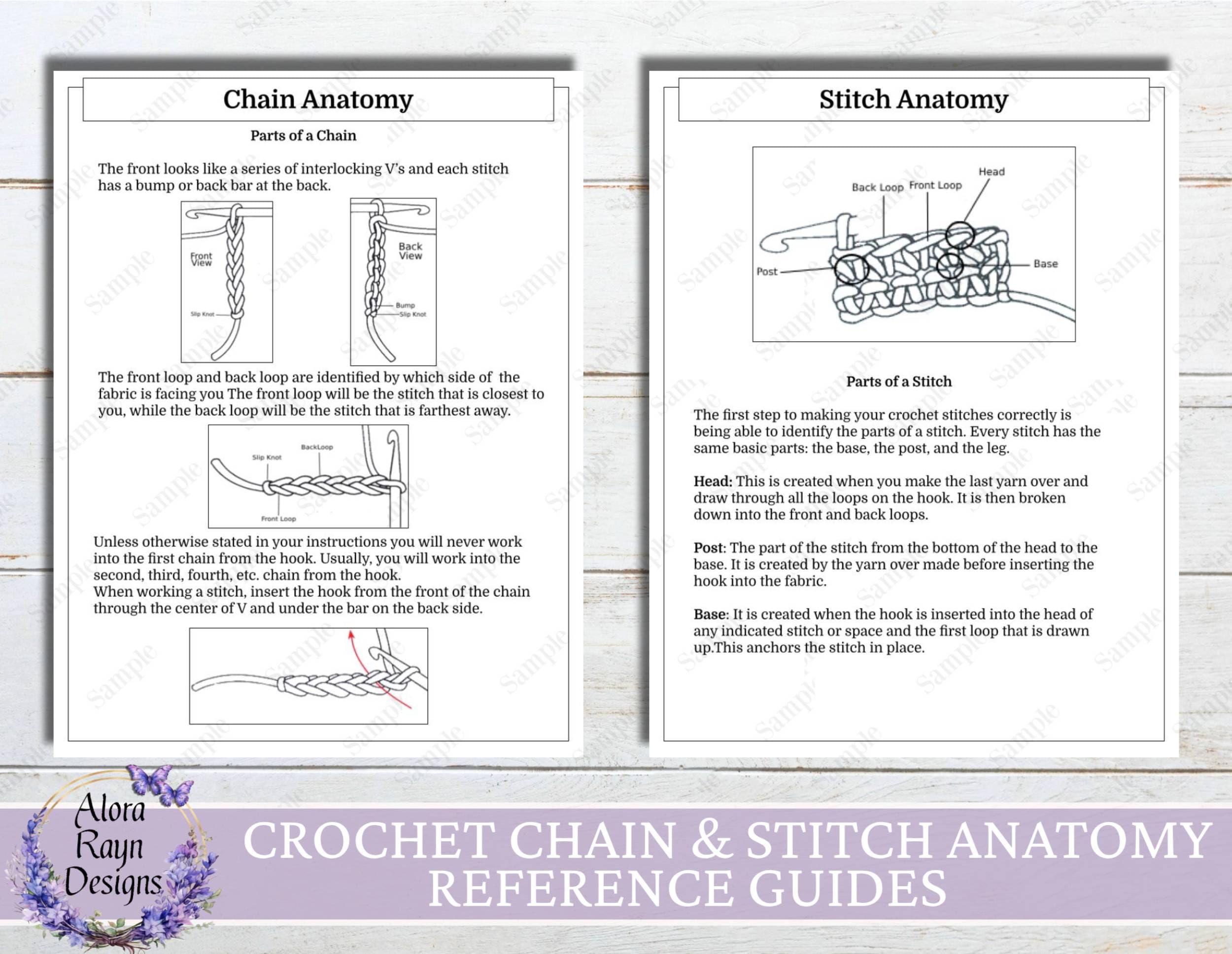 Stitches Reference Crochet Chain & Stitch Anatomy Reference Guides, Chain and Stitch ...