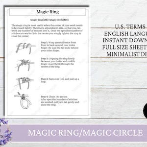 Crochet Magic Ring Reference Guide, Stitch Guide, Basic Crochet Guides, Beginner Crochet Guides, Instant Download