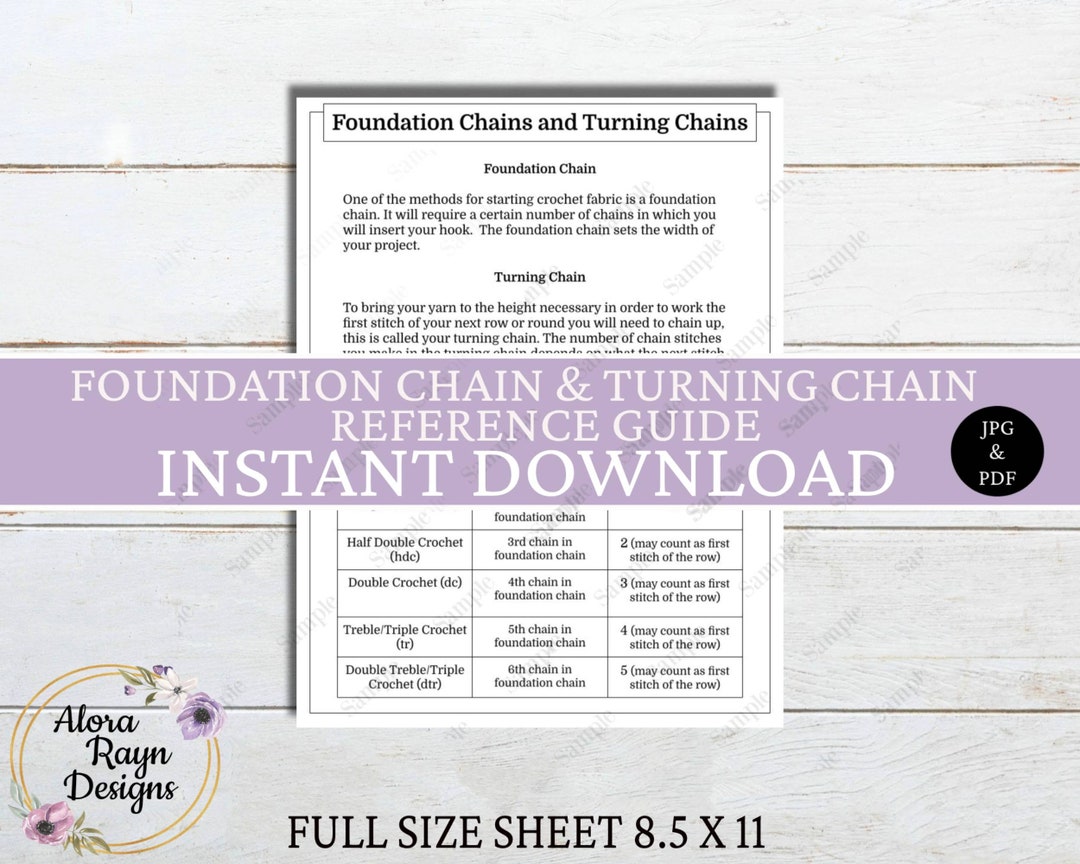 Crochet Foundation Chains & Turning Chains Reference Guide, Basic