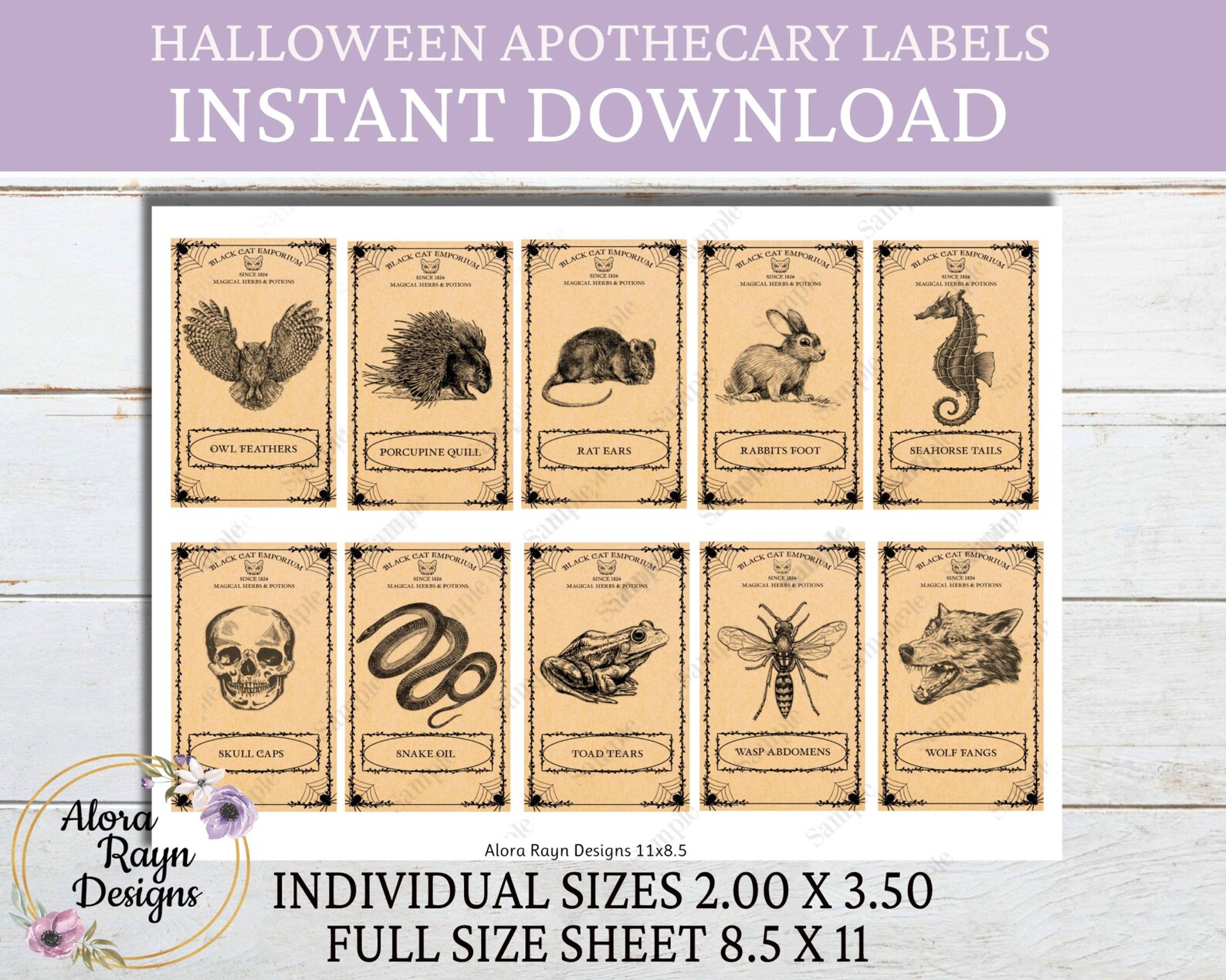 Halloween Apothecary Labels: Printable Jar & Bottle Tags (instant ...