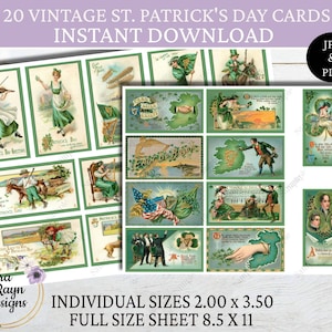 Vintage St. Patrick's Day Cards: Restored Art, Journal Ephemera (Digital Download)