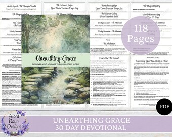 Ausgraben der Gnade Entdecken Sie, wer Sie sind durch Gottes Wort Bibelleseplan, Identität in Christus, Gebetstagebuch, 30-Tage-Andachtstagebuch