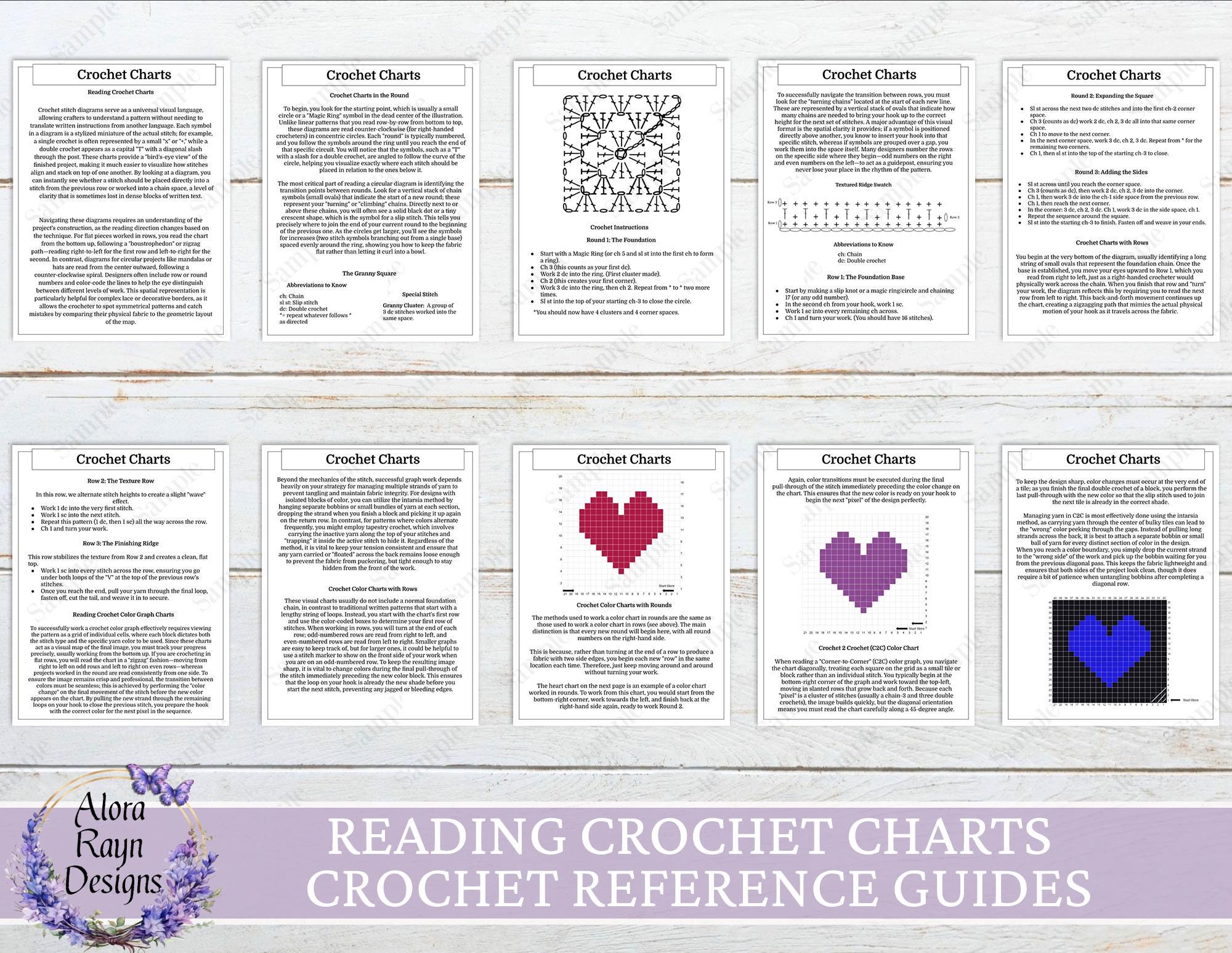Reading Crochet Charts, Chart Reference Guides, Beginner Crochet Chart ...