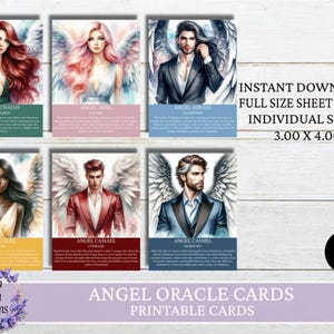 Modern Angels Oracle Cards Printable, 36 Angel Messages Oracle Cards Printable, Daily Affirmations, Digital Reading Cards, Instant Download