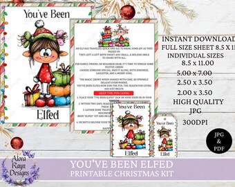 Sie waren elfed druckbare Weihnachtskit, ich war elfed Coworker/Freund Edition, Sie waren elfed druckbare, sofortiger Download