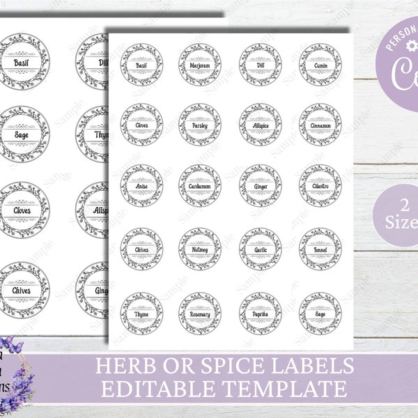 Herb Labels - Etsy