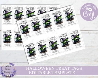 EDITABLE Halloween Gift Tag, Halloween Class Gift Tag, Halloween Favor Tag, Trick or Treat Favor Tag, Halloween Treat Tags