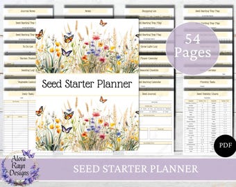 Seed Starting Planner, Garden Planner, Gardening Planner, Seed Organizer, Seed Journal, Gardening Checklist, Seed Starter, Instant Download