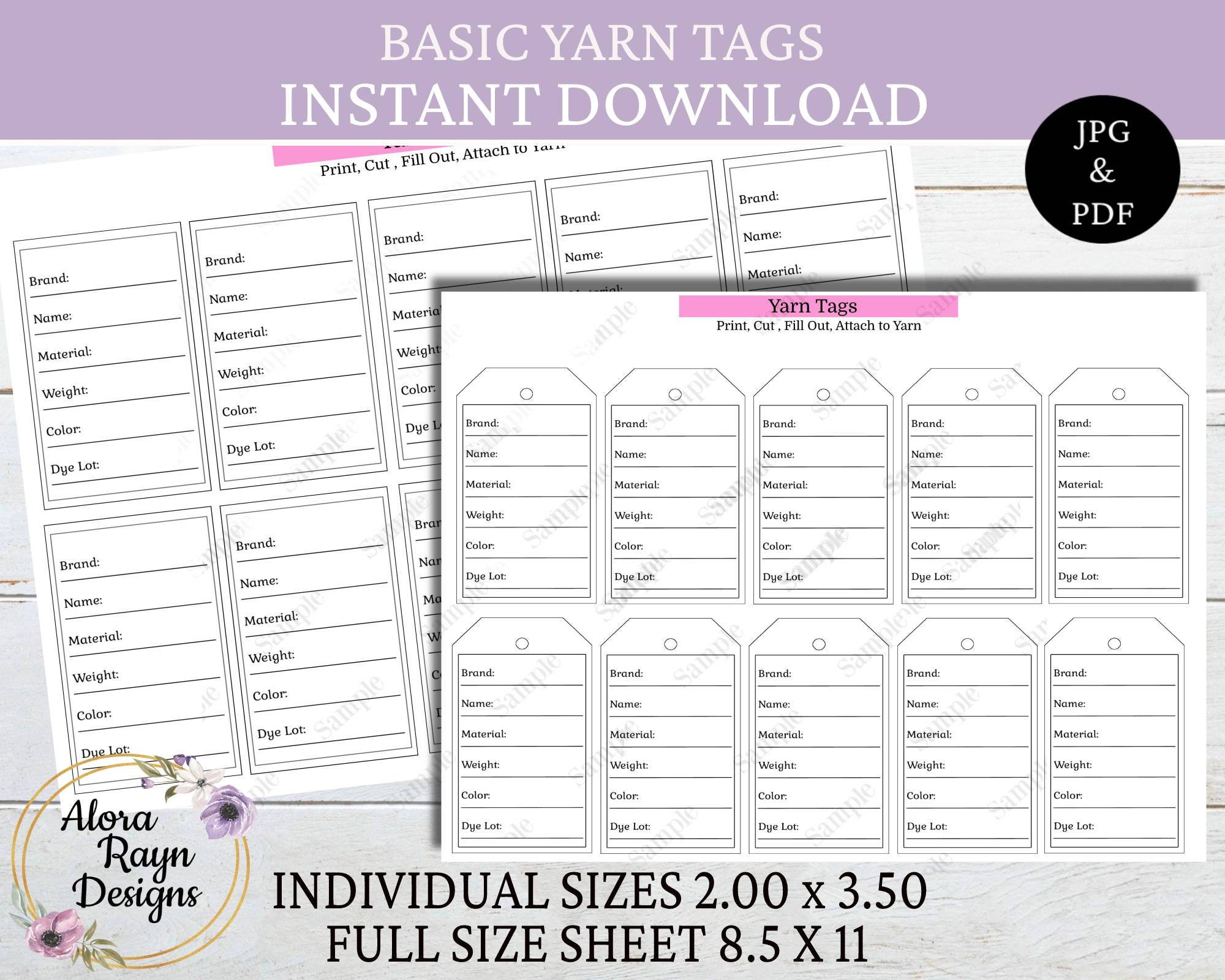 Im Handmade Printable Care Tags Labels PDF Only 