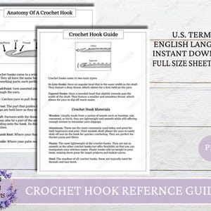 Crochet Hook Reference Guides, Anatomy of A Crochet Hook, Beginner Crochet Guides, Crochet Knowledge, Crochet Hook Basics, Instant Download