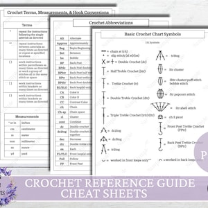 Crochet Reference Guides UK version, Printable Crochet Reference, Basic Crochet Guides, Beginner Crochet Reference Guides, Instant Download
