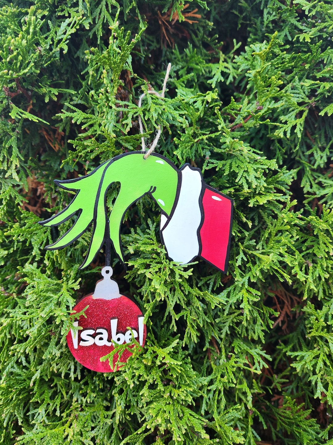 Personalized Grinch Ornament grinch Holding Ornament grinch Gift Tag Etsy