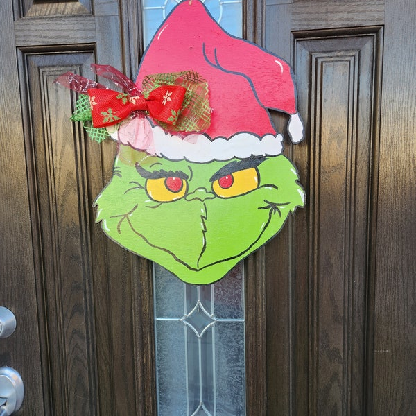 Grinch Door Hanger Etsy