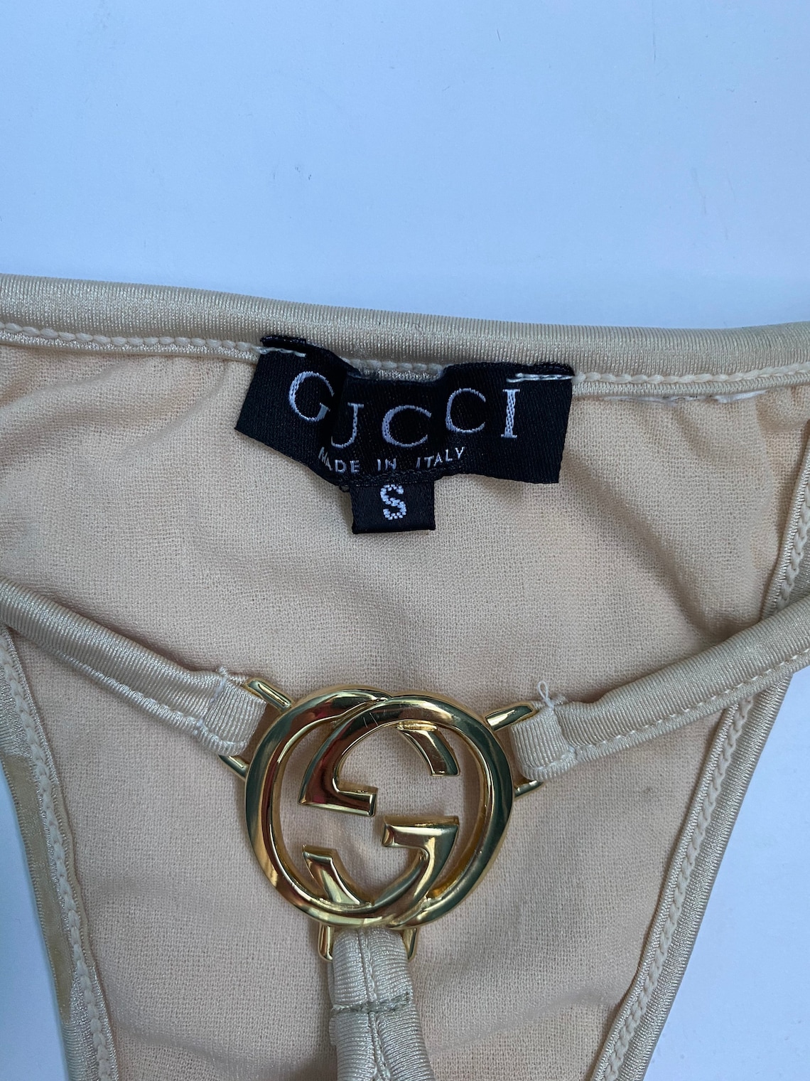 Gucci Spring 1997 Runway Metal Logo G-String Bikini Size S | Etsy