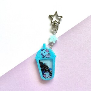 Blue Boba Shaker Keychain