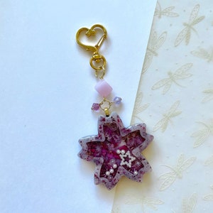 Rose Sakura Shaker Keychain