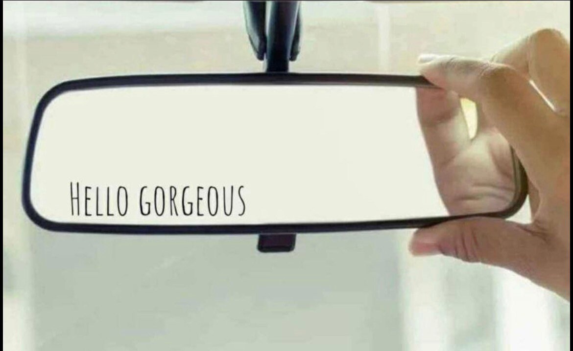 Rear View Mirror hello Decal Etsy