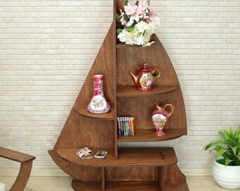 Librería en miniatura a escala 1:6 para casa de muñecas - Estantería para muñecas de 12 pulgadas.