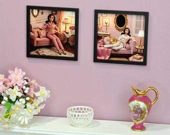 Quadro em miniatura para casa de bonecas na escala 1:6 - Ideal para bonecas de 30 cm (12 polegadas)
