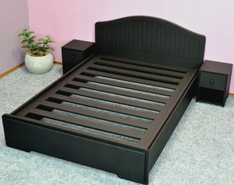 1:6 Double Bed for 12 inch Dolls - Dollhouse Bedroom Furniture.