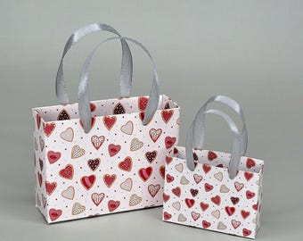1:6 Miniature Gift Bags Valentine's Day - Fits for 12 inch Dolls.
