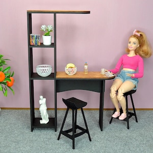 1:6 Scale Dollhouse Home Bar. Doll Miniature Bar Counter. Furniture Perfect for 11.5-12 inch Dolls.