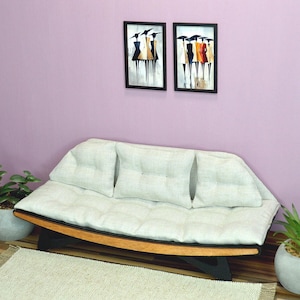 1:6 Scale Dollhouse Miniature Sofa for 12 inch Dolls. Furniture for Dollhouse.