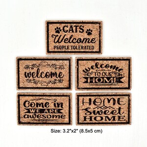 1:6 Scale Dollhouse Doormat, Miniature "Welcome" Rug