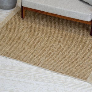 1:6 Dollhouse Beige Rug. Doll Miniature Carpet.
