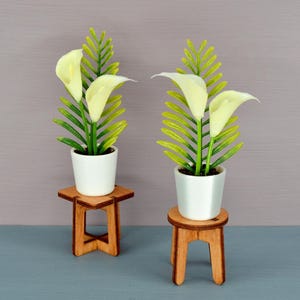 1:6 Scale Dollhouse Miniature Flowers in Pot. Doll Indoor Plants in Pots.