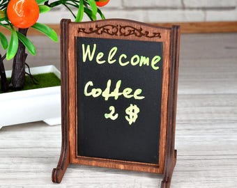 1:6 Miniature Chalkboard Sign - Blackboard, Restaurant Menu Easel.
