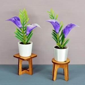 1:6 Scale Dollhouse Miniature Flowers in Pot. Doll Indoor Plants in Pots. Perfect for 11.5-12 inch Dolls.