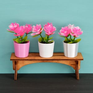 1:6 Scale Dollhouse Miniature Flowers in Pot. Perfect for 11.5-12 inch Dolls.