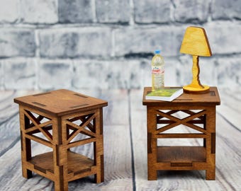 1:6 Bedside Table for Dolls 12 inch Size - Dollhouse Furniture Bedroom.