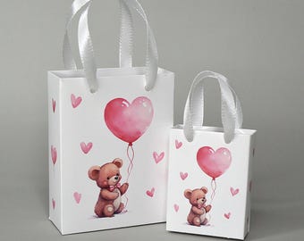 1:6 Doll Miniature Paper Gift Bag - Dollhouse Valentine's Day.