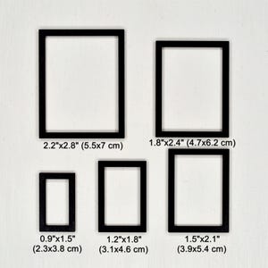Set poppenhuisframes - miniatuur fotolijst zwarte kleur.