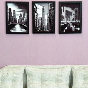 Dollhouse Miniature Framed Picture. 1:6 Scale Dollhouse Wall Art. Perfect for 11.5-12 inch Dolls.